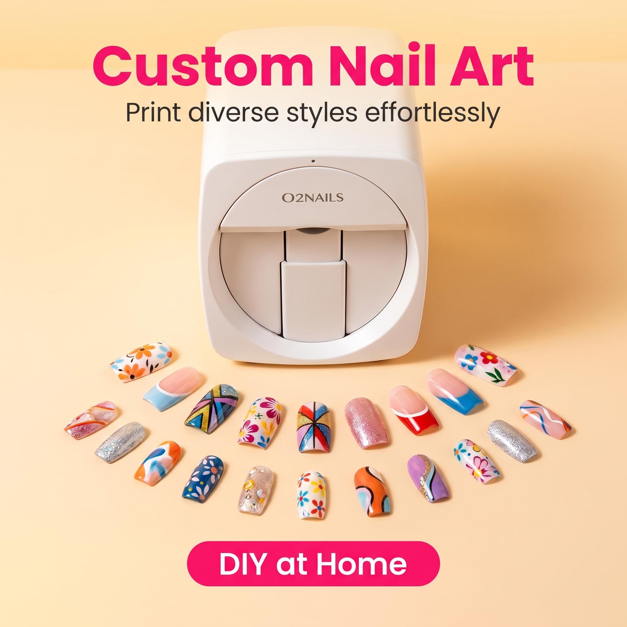 Commercial Nail Printing Machine - เครื่องพิมพ์ลายเล็บ 3 มิติแบบพกพา ควบคุมผ่านแอพฯ พร้อมลายพิมพ์กว่า 1,000