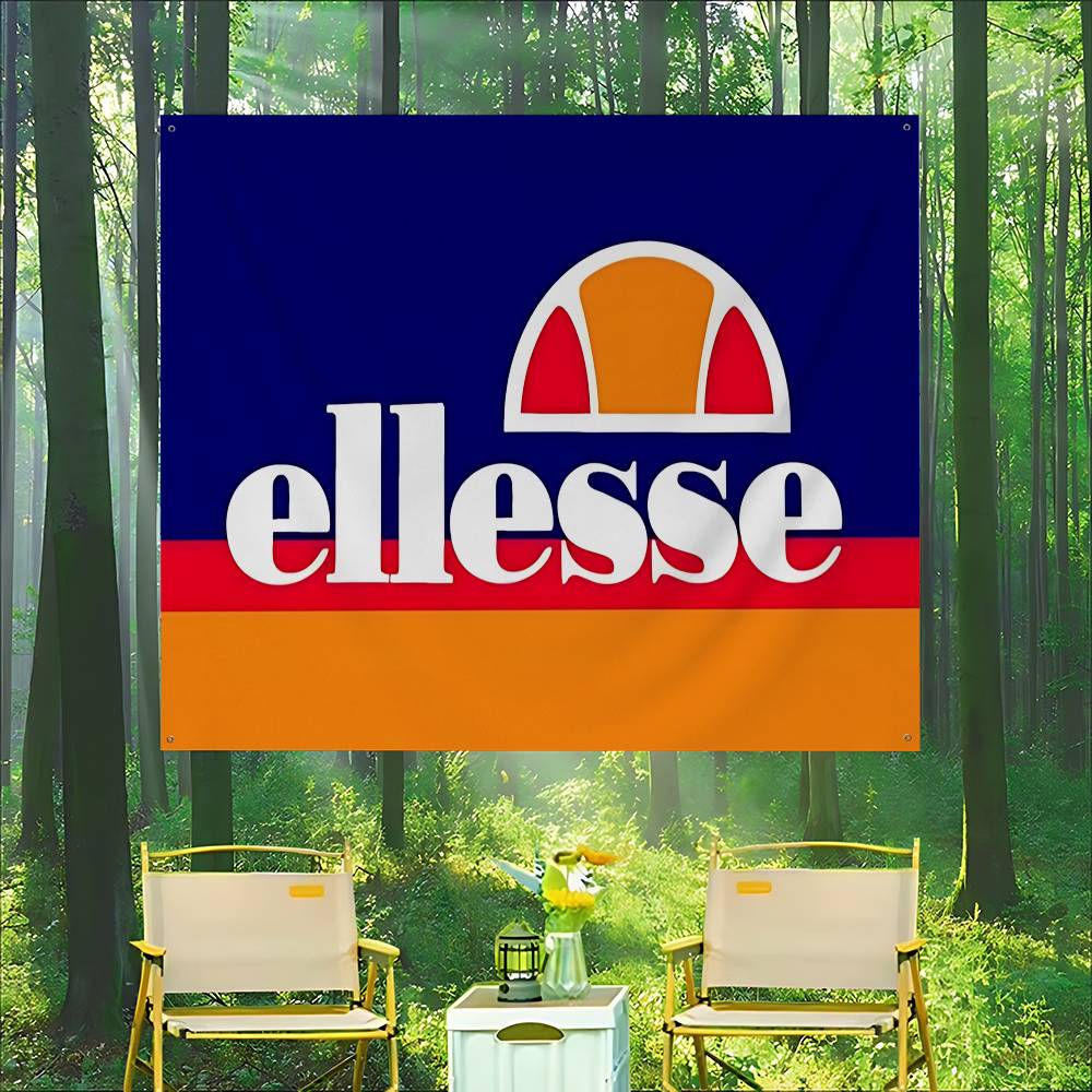 Commercial Printing Companies Usa - ธงโฆษณาเชิงพาณิชย์พิมพ์โลโก้ E-Ellesse แบบขั้นสูง สำหรับงานปาร์ตี้บริษัท