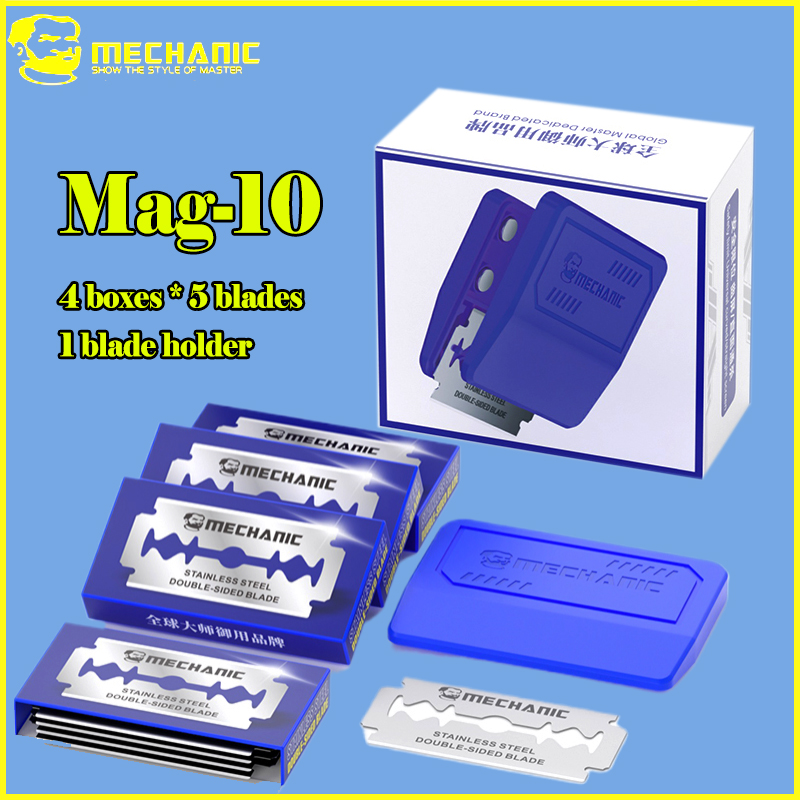Screen Printing Squeegee - ที่ยึดใบมีดแม่เหล็ก MECHANIC Mag-10 พร้อมใบมีดสแตนเลสสองด้านสำหรับชุดเครื่องมือถอดหน้าจอซ่อมโทรศัพท์