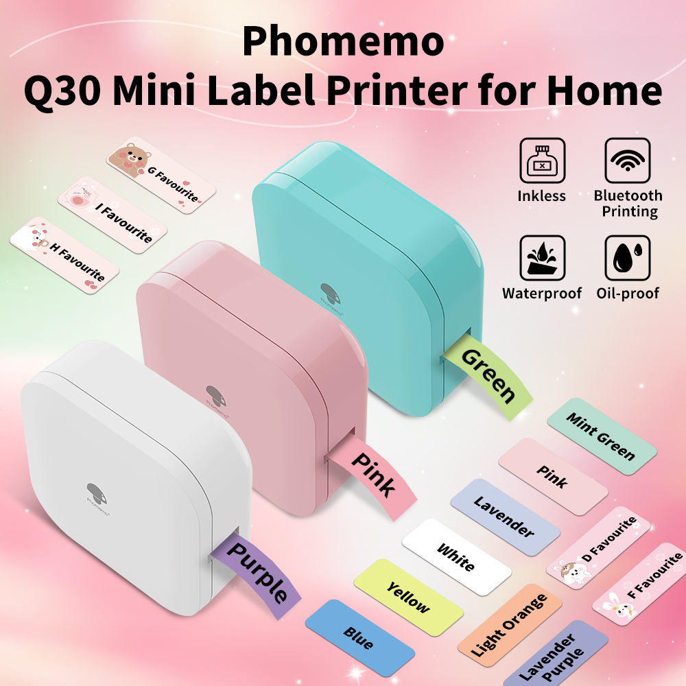 Commercial Printing Paper - Phomemo Q30 ไร้สายเครื่องพิมพ์ฉลากความร้อน 6-15 มม.ความกว้างการพิมพ์ Label