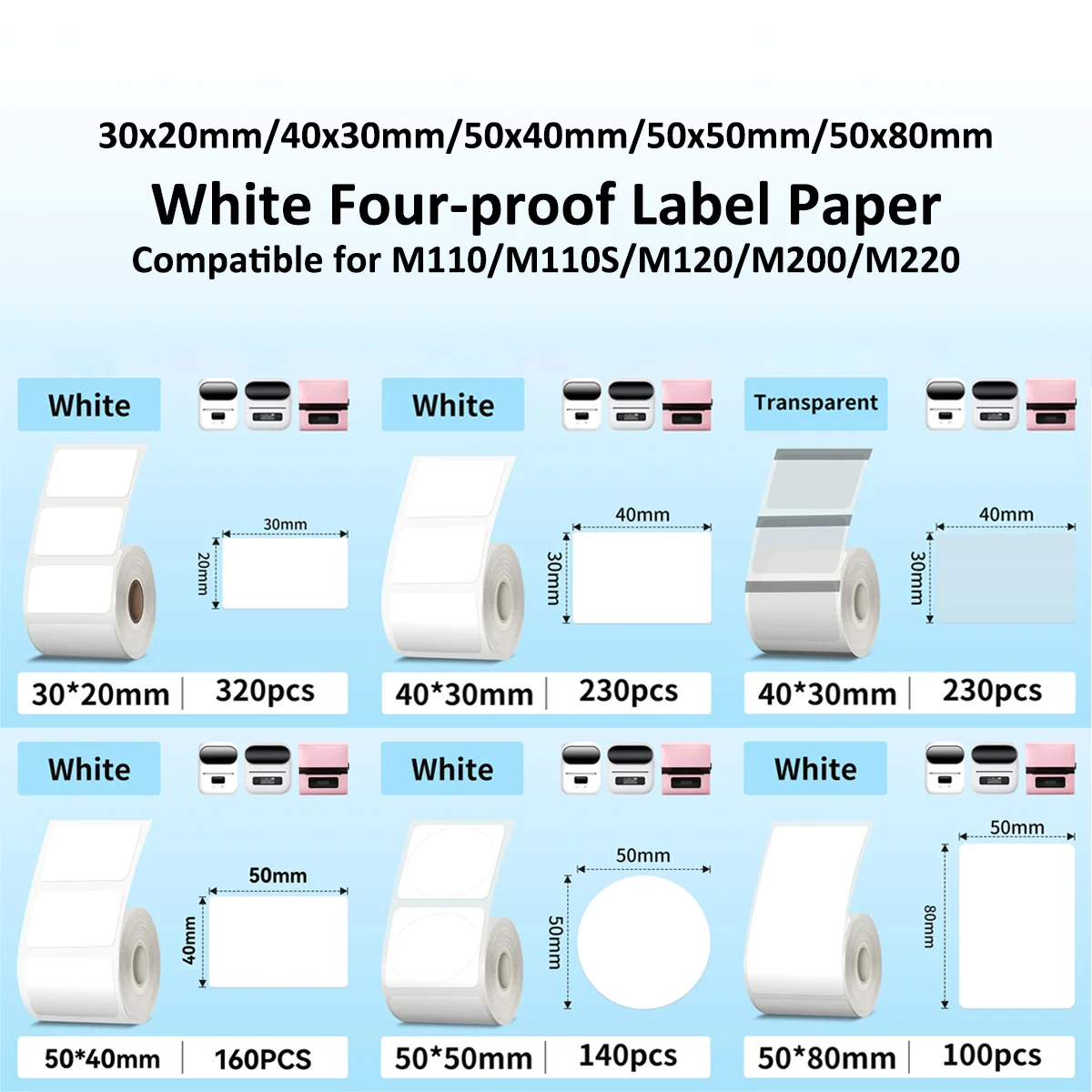 Commercial Printing Paper - กระดาษสติกเกอร์ความร้อนกระดาษความร้อน Label Maker ป้ายกระดาษสําหรับขนาดเล็กธุรกิจอเนกประสงค์สําหรับ M110 M221