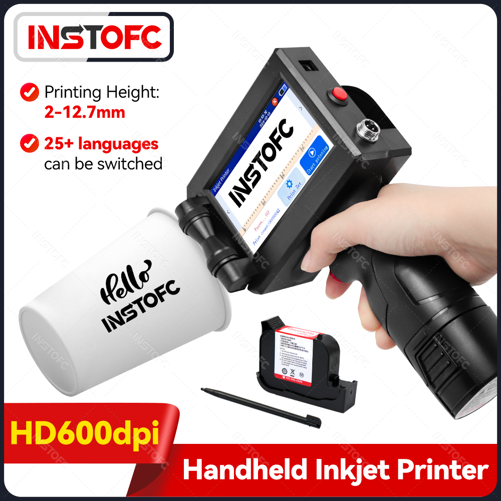 Commercial Printing Types - เครื่องพิมพ์อิงค์เจ็ทมือถือแบบพกพาวันที่ชุดหมายเลข QR รหัสบรรจุภัณฑ์ถุงขวดพลาสติกการพิมพ์ 12.7 มม. ประเภทสากล
