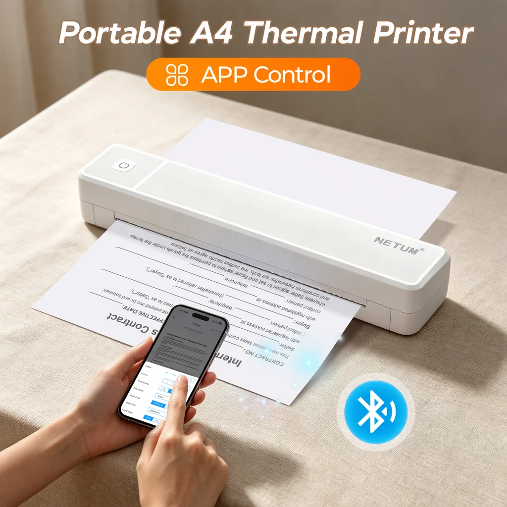 Commercial Printing Paper - เครื่องพิมพ์ความร้อนขนาดเล็ก A4 รองรับแอนดรอยด์ ไอโอเอส สำหรับการเดินทาง ทำงาน