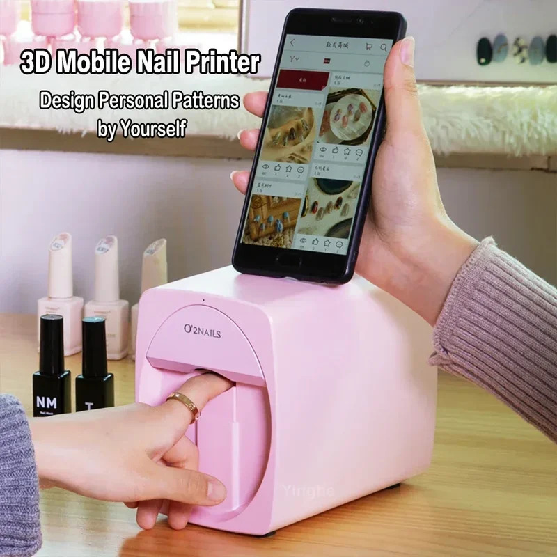 Commercial Nail Printing Machine - เครื่องพิมพ์เล็บ 3 มิติแบบพกพา, เครื่องพิมพ์เล็บมือถือ, ความละเอียดการพิมพ์ 2400DPI,