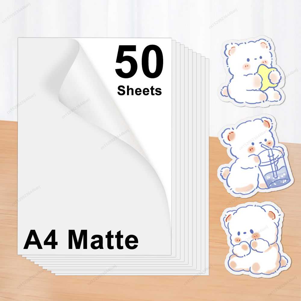 Commercial Printing Paper - 20/50 แผ่น Matte พิมพ์ไวนิลสติกเกอร์กระดาษกันน้ํา A4 กระดาษพิมพ์สําหรับเครื่องพิมพ์อิงค์เจ็ท