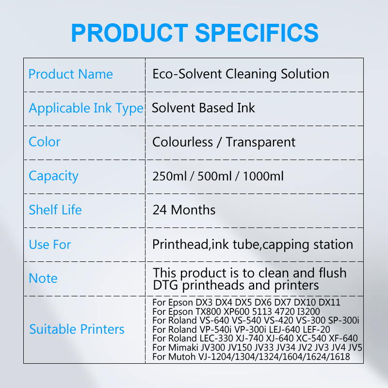 Eco-Solvent Ink Cleaning Solut - Eco Solvent Ink Cartridge บทวิจารณ์และราคา