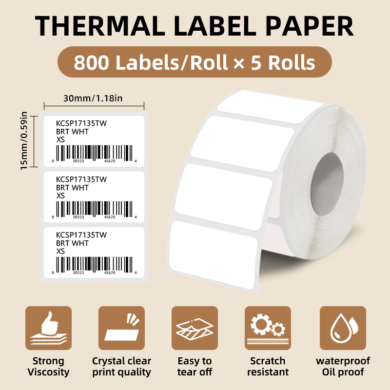 สติกเกอร์ฉลากขาว 5 ม้วน กว้าง  - Commercial Printer บทวิจารณ์และราคา