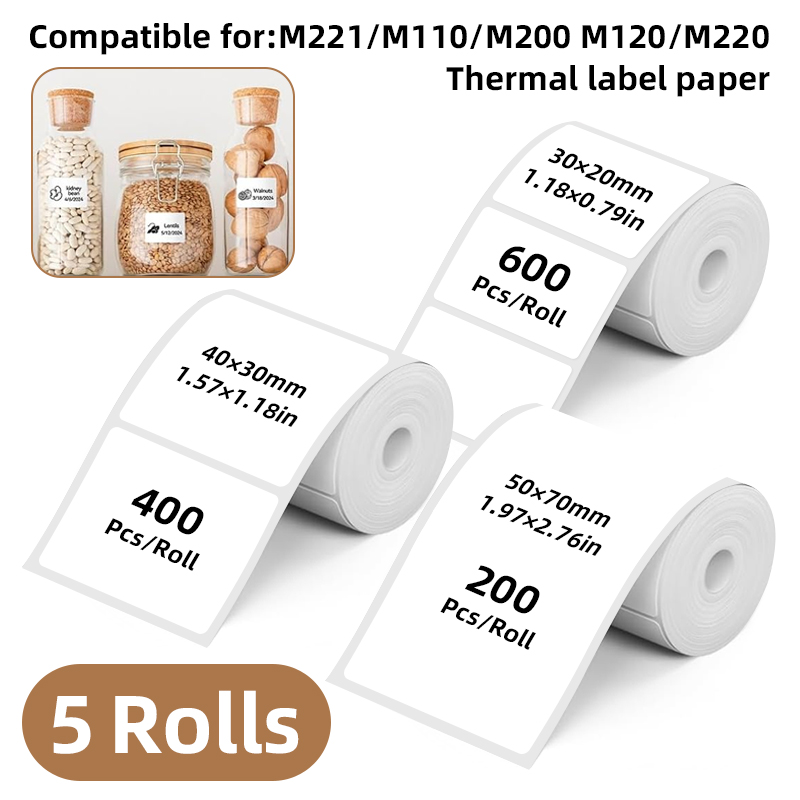 สติกเกอร์ฉลากขาว 5 ม้วน กว้าง  - Commercial Printer บทวิจารณ์และราคา